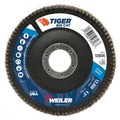 Weiler 4-1/2" Big Cat Abrasive Flap Disc, Flat (TY27), 120Z, 7/8" 50806